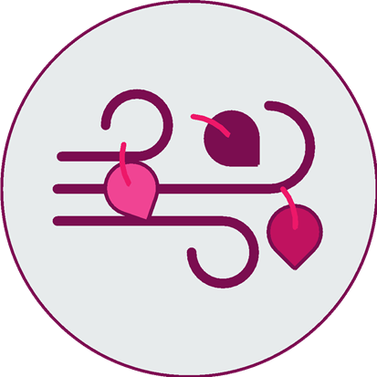 Sich bewegende Blätter-Symbol