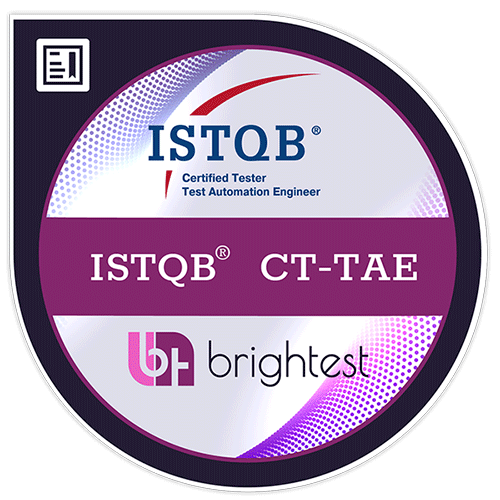 Digital Badge von dem Zertifizierungsunternehmen Brightest für ISTQB® Certified Tester Advanced Level - Test Automation Engineer
