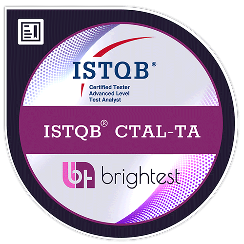 Digital Badge from the certification company Brightest for ISTQB® Certified Tester Advanced Level - Testanalyst