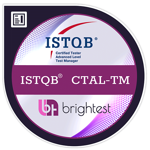 Digital Badge von dem Zertifizierungsunternehmen Brightest für ISTQB® Certified Tester Advanced Level - Testmanager